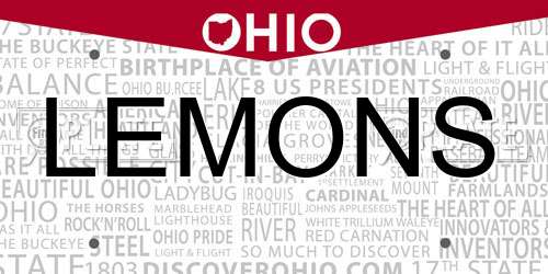 LEMONS Ohio License Plate