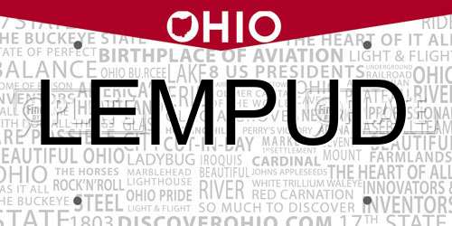 LEMPUD Ohio License Plate