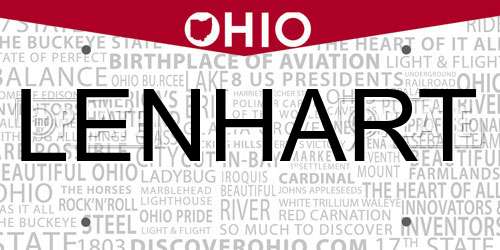 LENHART Ohio License Plate