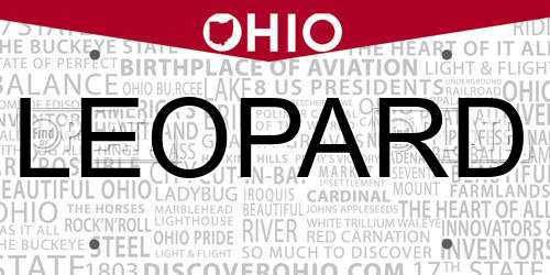 LEOPARD Ohio License Plate