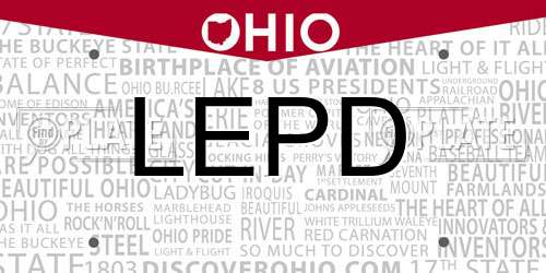 LEPD Ohio License Plate