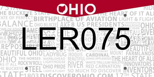 LER075 Ohio License Plate