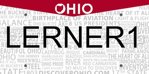 LERNER1 Ohio License Plate