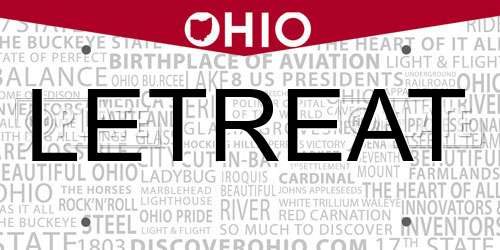 LETREAT Ohio License Plate