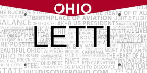 LETTI Ohio License Plate