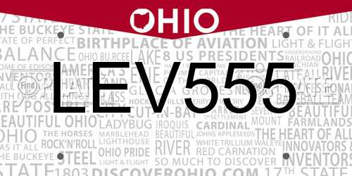 LEV555 Ohio License Plate