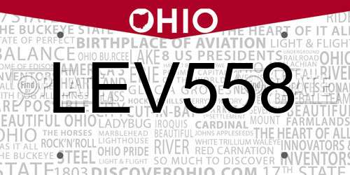 LEV558 Ohio License Plate
