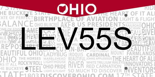 LEV55S Ohio License Plate
