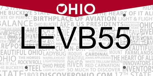 LEVB55 Ohio License Plate