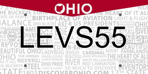 LEVS55 Ohio License Plate