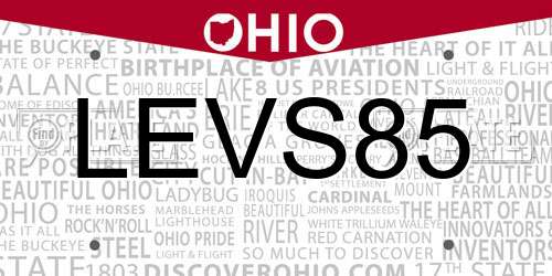 LEVS85 Ohio License Plate