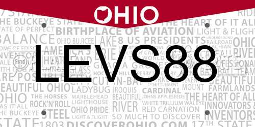 LEVS88 Ohio License Plate