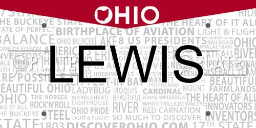 LEWIS Ohio License Plate