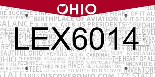 LEX6014 Ohio License Plate
