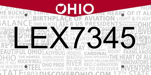 LEX7345 Ohio License Plate