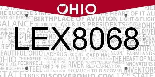 LEX8068 Ohio License Plate