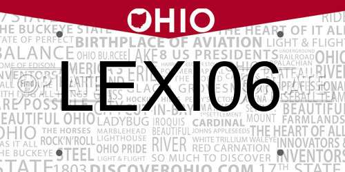 LEXI06 Ohio License Plate