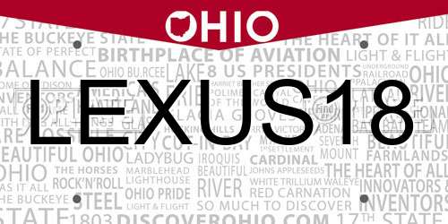 LEXUS18 Ohio License Plate