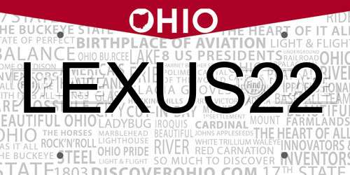 LEXUS22 Ohio License Plate