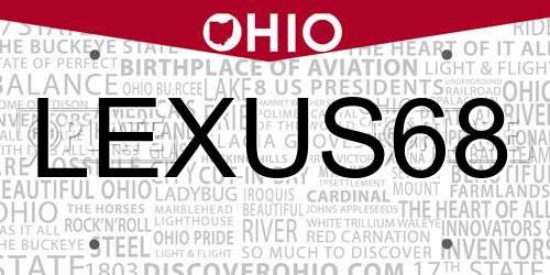LEXUS68 Ohio License Plate