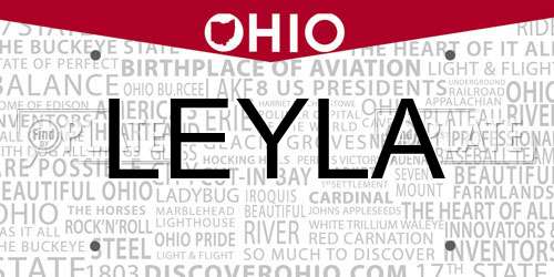 LEYLA Ohio License Plate
