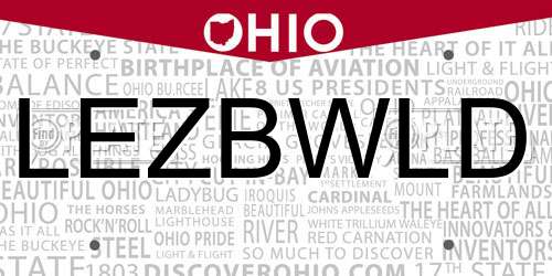 LEZBWLD Ohio License Plate