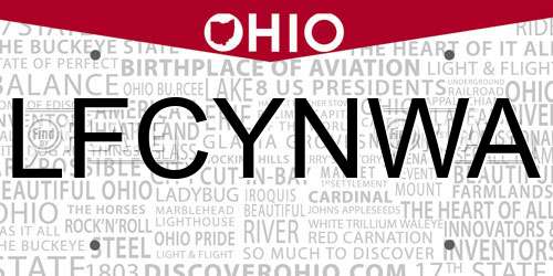 LFCYNWA Ohio License Plate