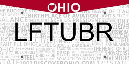 LFTUBR Ohio License Plate