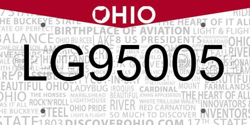 LG95005 Ohio License Plate