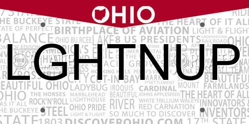 LGHTNUP Ohio License Plate