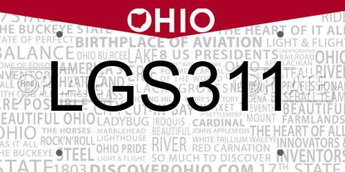 LGS311 Ohio License Plate