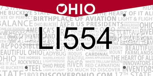 LI554 Ohio License Plate