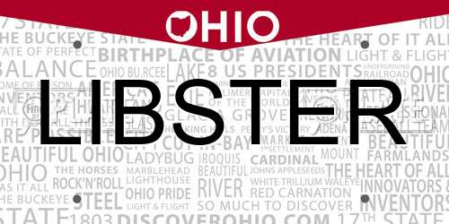 LIBSTER Ohio License Plate