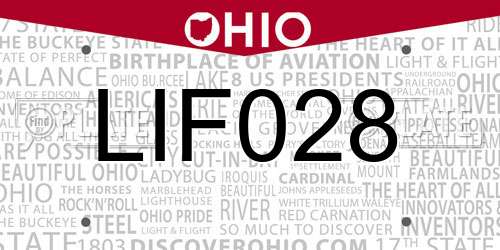 LIF028 Ohio License Plate