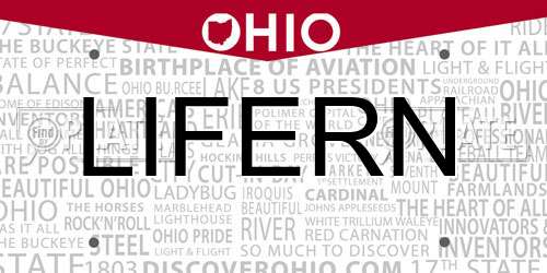 LIFERN Ohio License Plate
