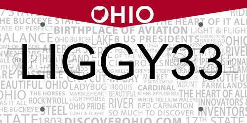 LIGGY33 Ohio License Plate