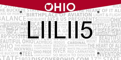 LIILII5 Ohio License Plate