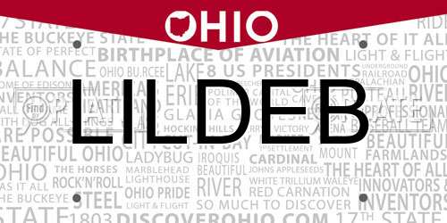 LILDEB Ohio License Plate