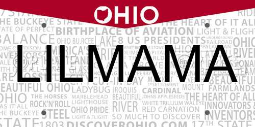 LILMAMA Ohio License Plate