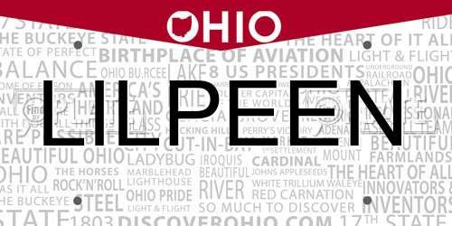 LILPEEN Ohio License Plate