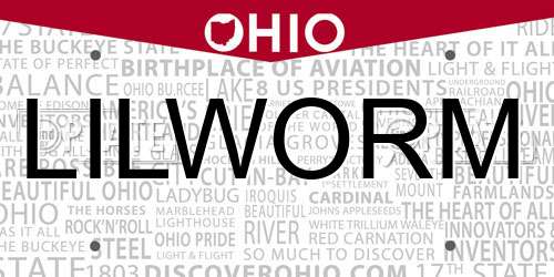 LILWORM Ohio License Plate