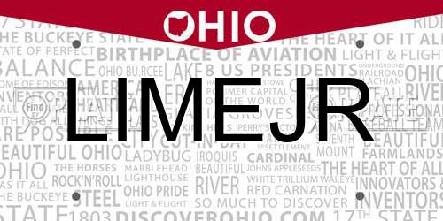 LIMEJR Ohio License Plate