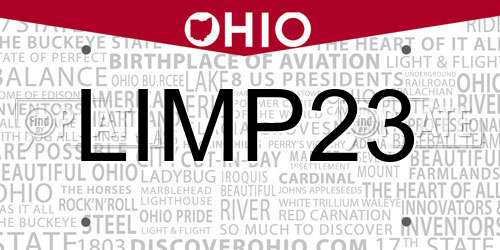 LIMP23 Ohio License Plate