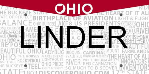 LINDER Ohio License Plate