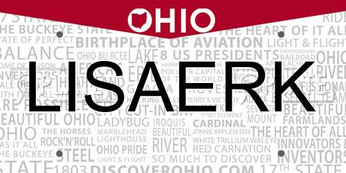 LISAERK Ohio License Plate