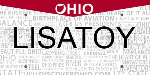 LISATOY Ohio License Plate