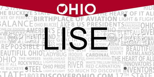 LISE Ohio License Plate