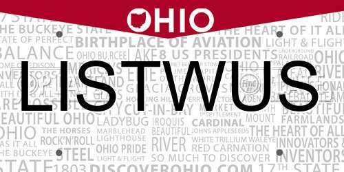 LISTWUS Ohio License Plate