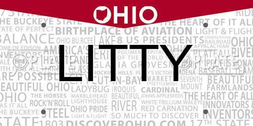 LITTY Ohio License Plate