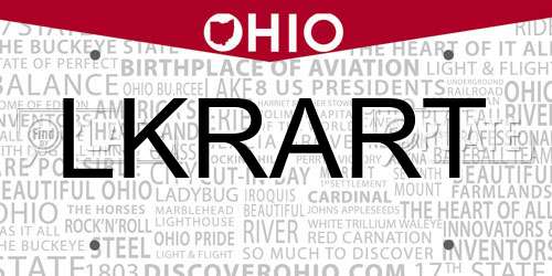 LKRART Ohio License Plate